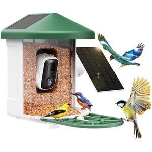 Bird Feeder with Camera with AI Identify Birds Species Solar Panel, Smart Bird